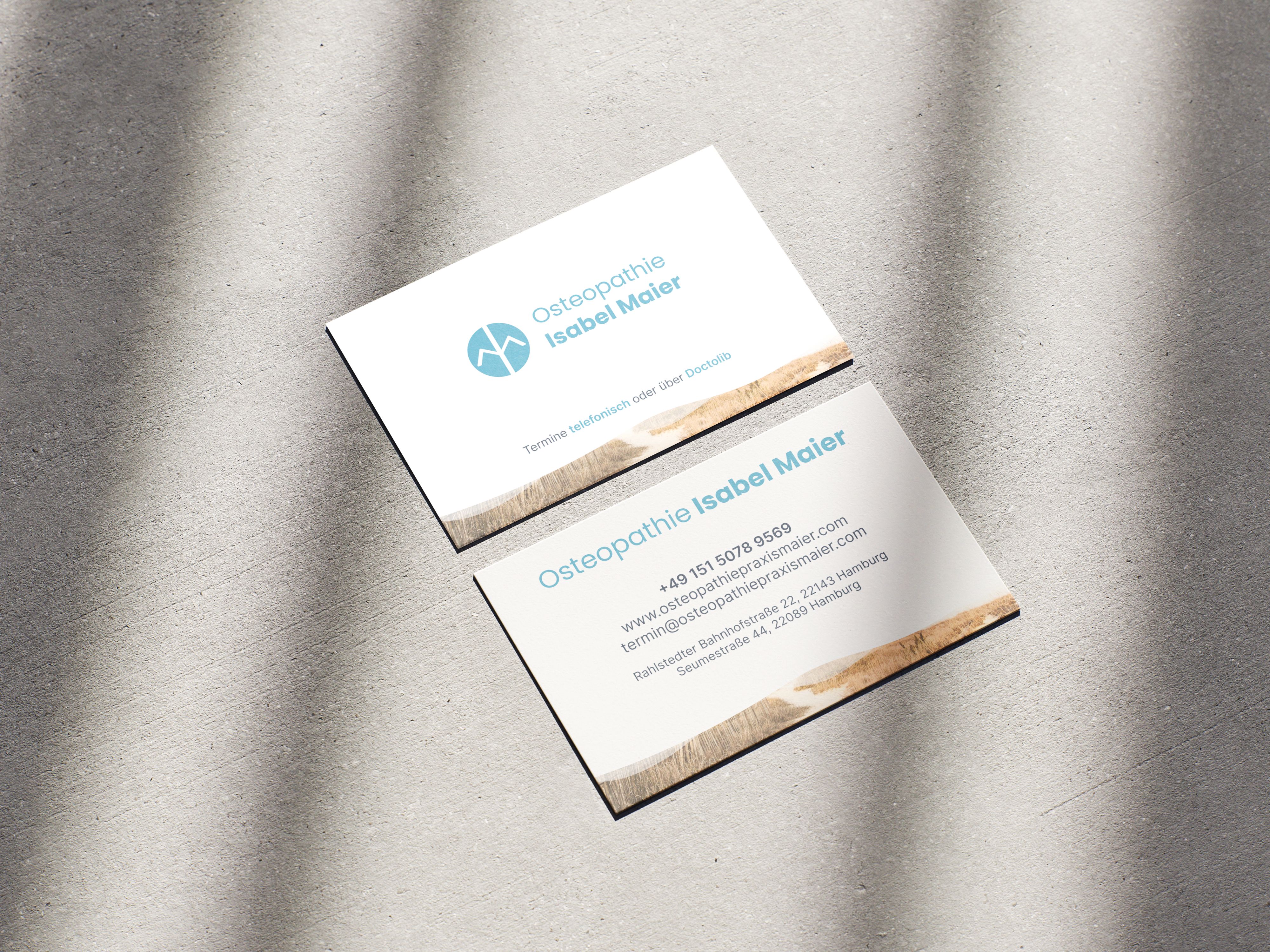 Visitenkarten für die Osteopathie Isabel Maier